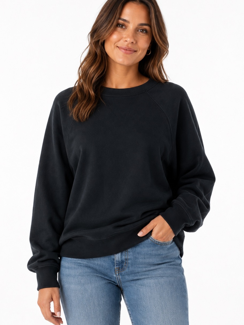 MADEWELL crew neck black sweatshirt size 2X 100% cotton oversized